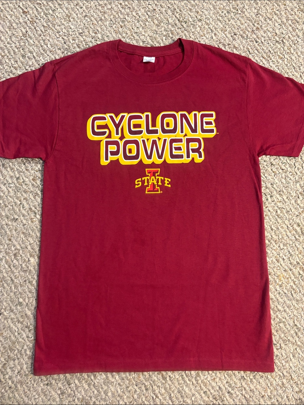 Hanes Adult Cyclone Power Maroon Graphic T-Shirt, Size S